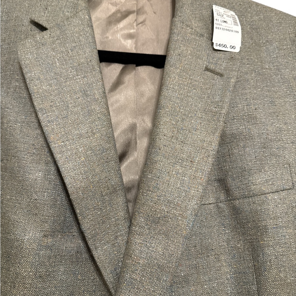 NWT Jos. A. Bank Executive Gordon  100% Silk Jacket Sage Size 41‎ Long Blazer - Picture 3 of 10